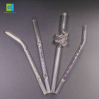 Purifying Crystal Drinking Glass Straw With Cleaning Brush