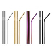 Amazon Top Seller 2019 Eco-friend Reusable Straw Stainless Steel Drinking Straw With Cleaning Brush Set